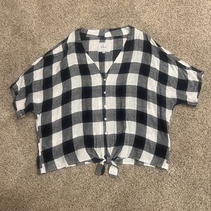 Rails Black and White Plaid Button Down Shirt